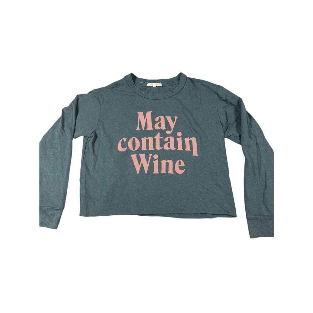 Junk Food ‘May Contain Wine’ Crop Sweatshirts Medium
